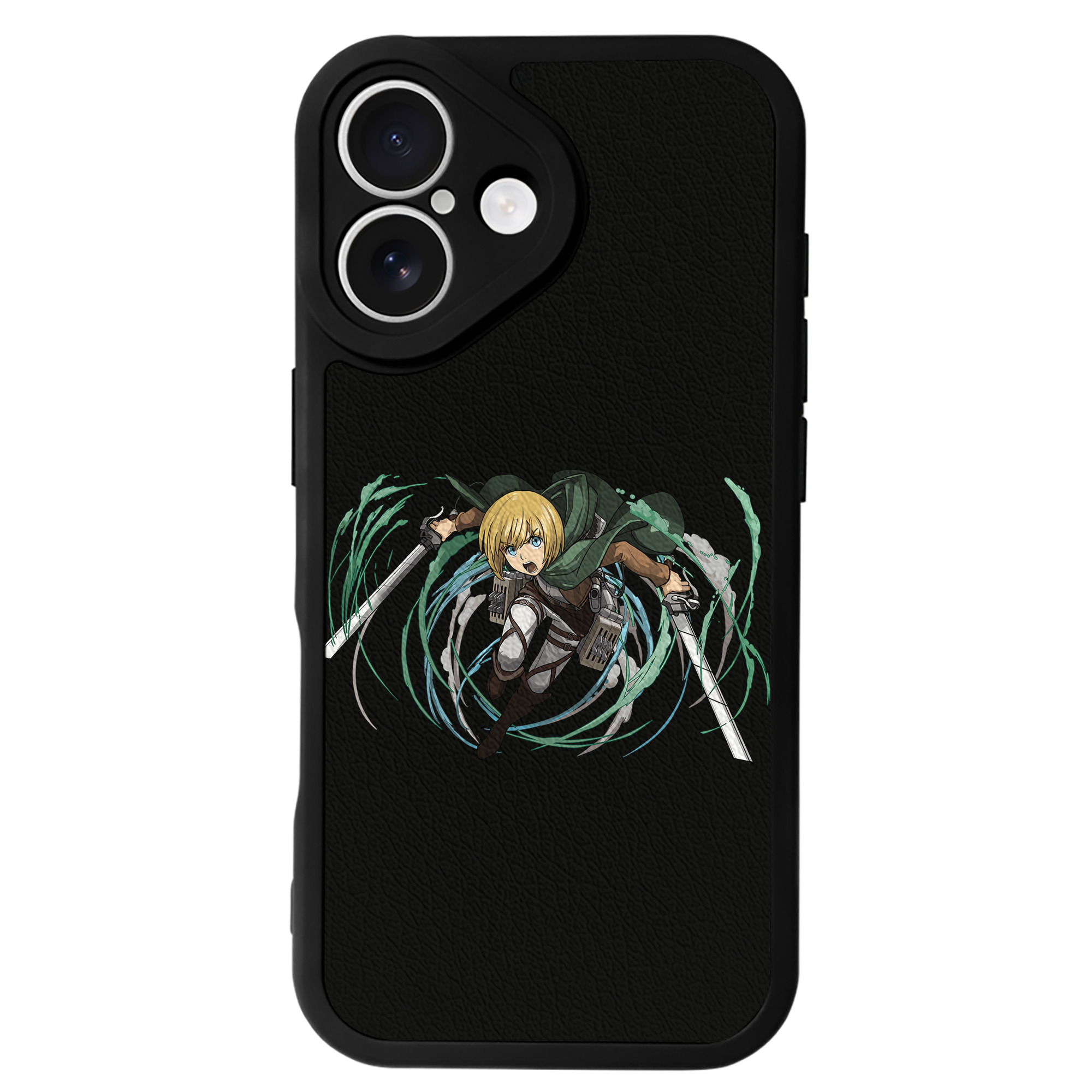 （画像用） 進撃の巨人 アルミン·アルレルト Attack on Titan Armin Arlert 【iPhone 16シリーズ対応】シリコンスマホケース（レザー調） 材質：シリコン